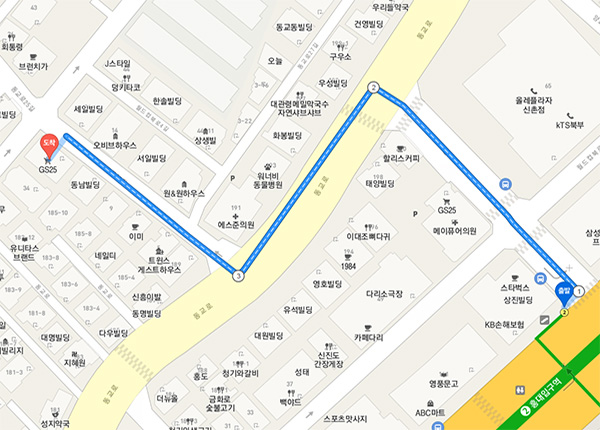 가나다 홍대 본원 지도